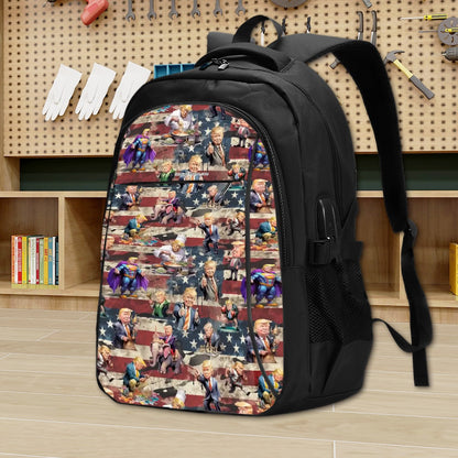 20 Donald Trump Designs, Large Capacity, Oxford Travel, Laptop Bag with USB Charger