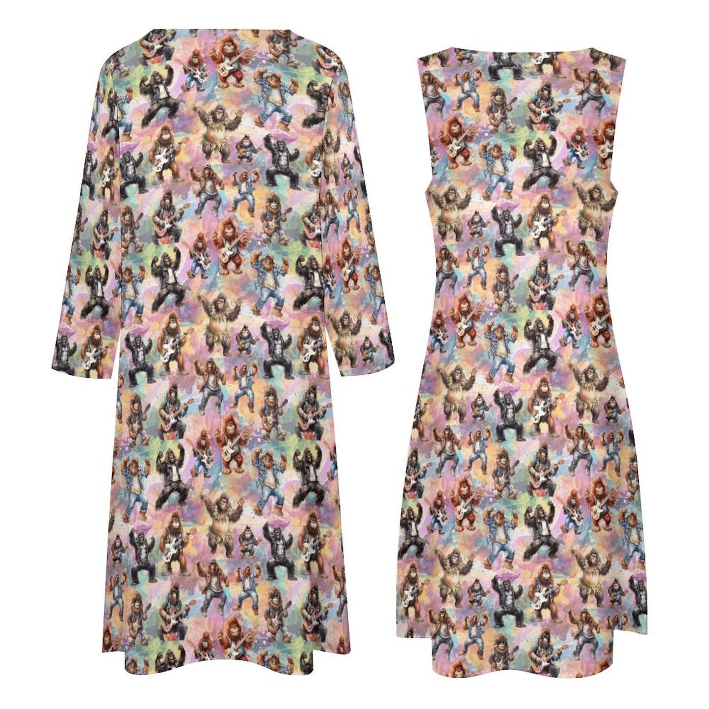 10 Bigfoot Designs, Women’s Long Dress with Cardigan