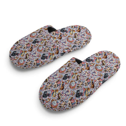 8 Patriot Designs, Flannel Children's Cotton Slippers