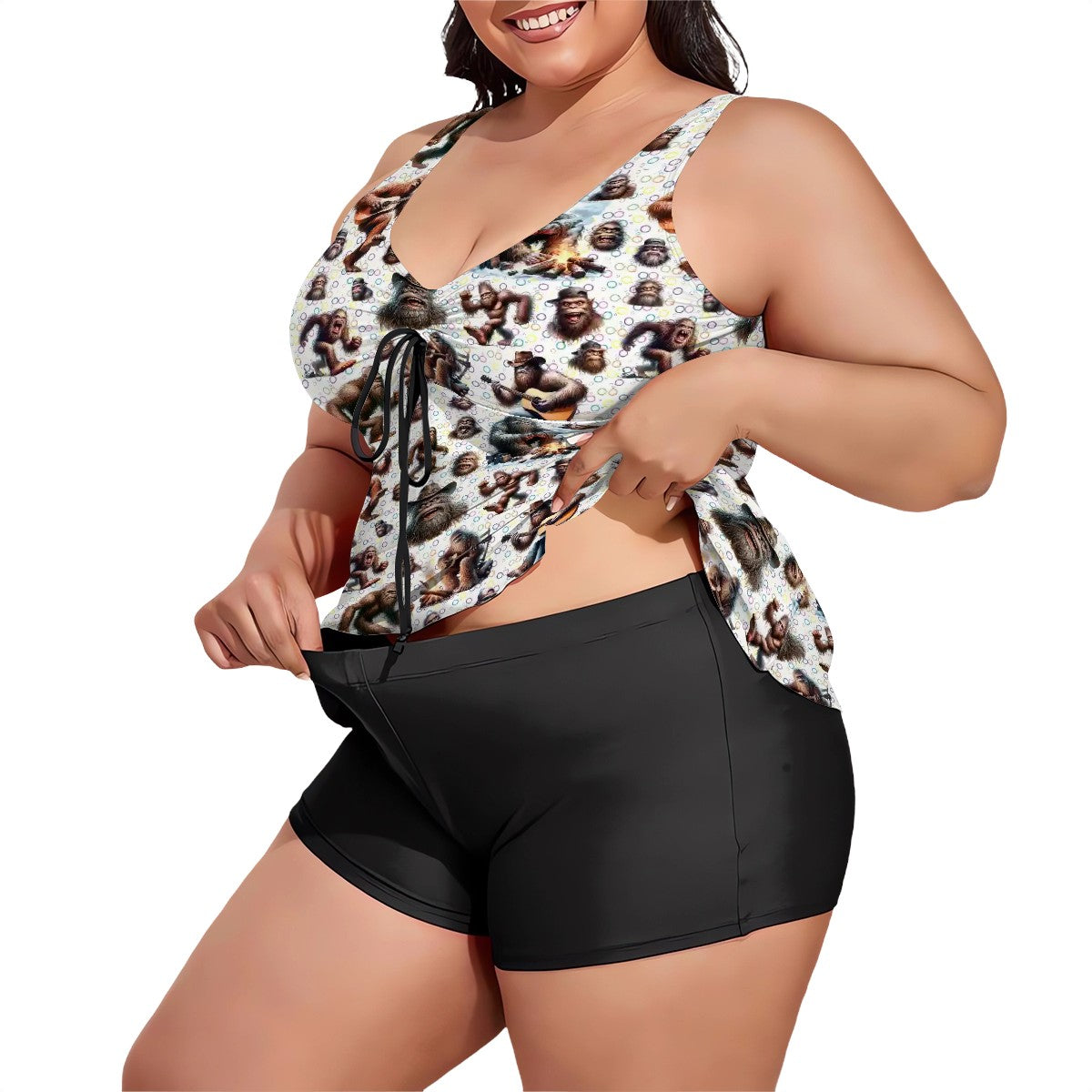 10 Bigfoot / Sasquatch, Plus Sized Women’s Two Piece Tankini Swimsuit