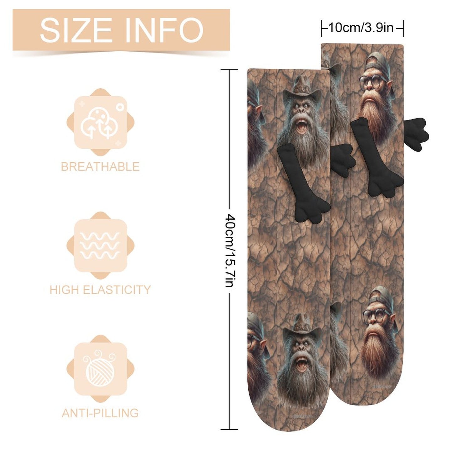 Bigfoot Magnetic Holding Hands Funny Socks – PERSONALIZE FREE
