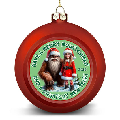 Bigfoot Sasquatch Santa, "Have a Merry Squatchmas..", Christmas Ball Ornaments