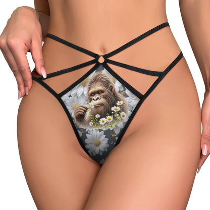 Bigfoot / Sasquatch Flowers, Sexy G String Thong for Women