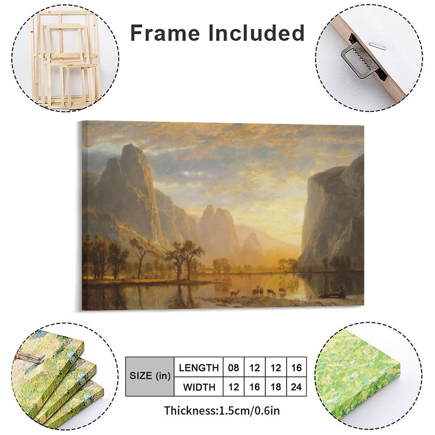 Beautiful Vintage Framed Canvas Art - 2 Sizes – Made in the USA