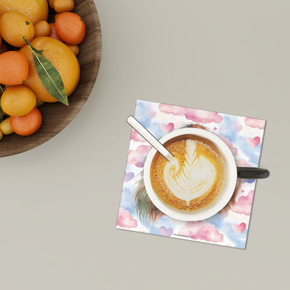 Bigfoot / Sasquatch Love, 6 Ceramic Coasters w metal stand