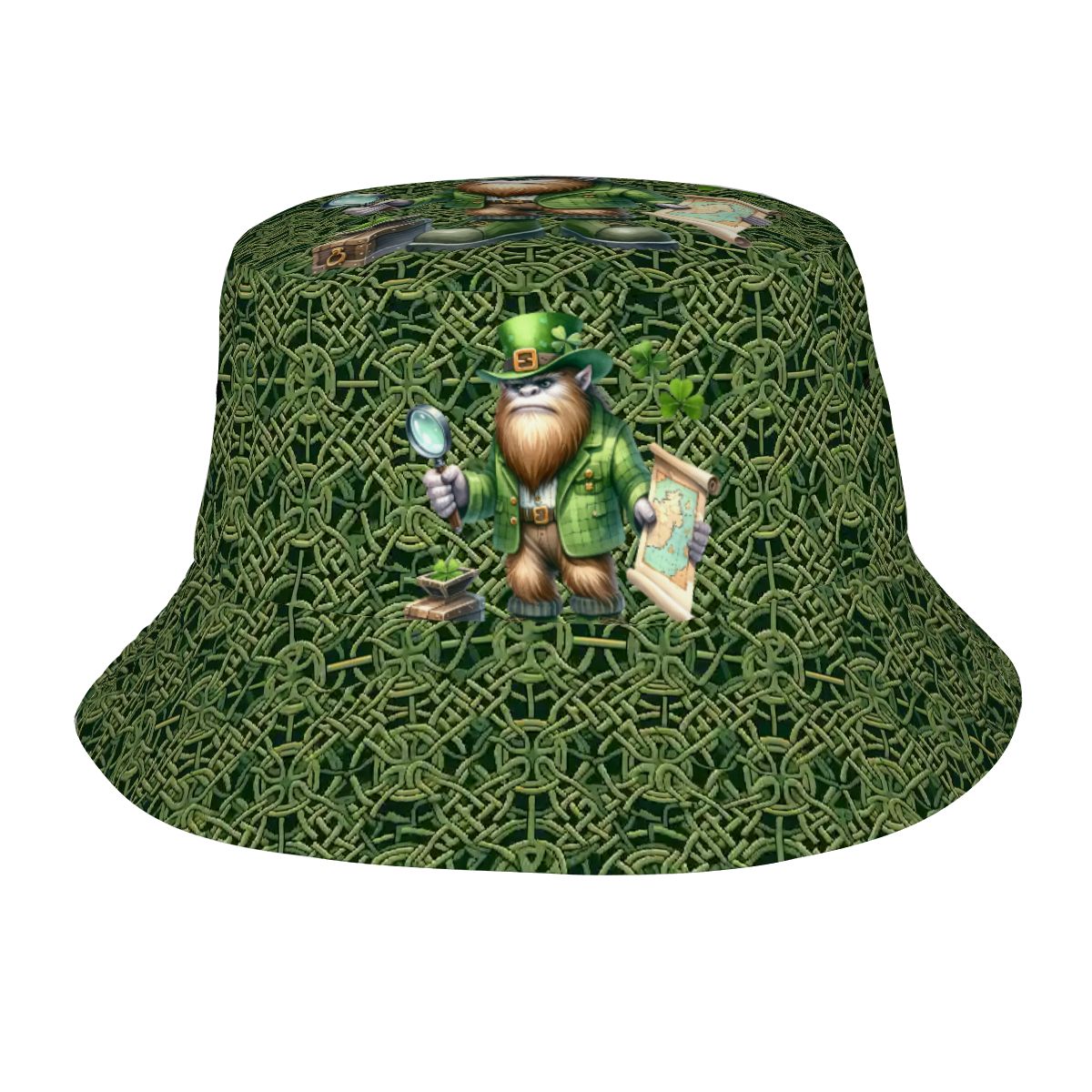 St Patrick Bigfoot / Sasquatch, Adult Bucket Hat