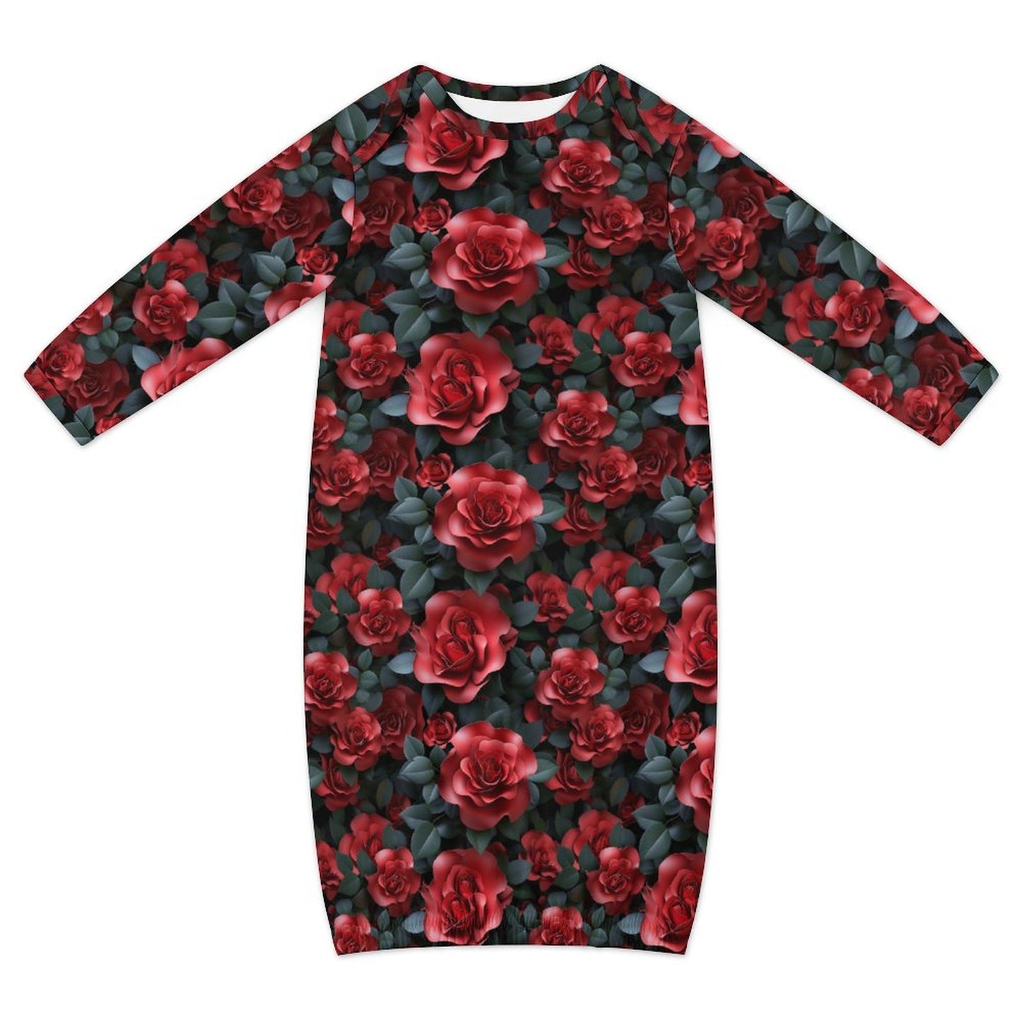 10 Flower Designs, Baby Long Sleeve Faux Cotton Sleeper Gown