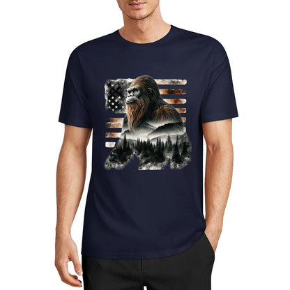 Bigfoot - Sasquatch Scenery Short Sleeve Cotton T-Shirt