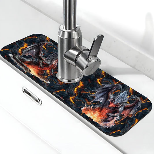 Fire Dragon on Lava, Faucet Mat