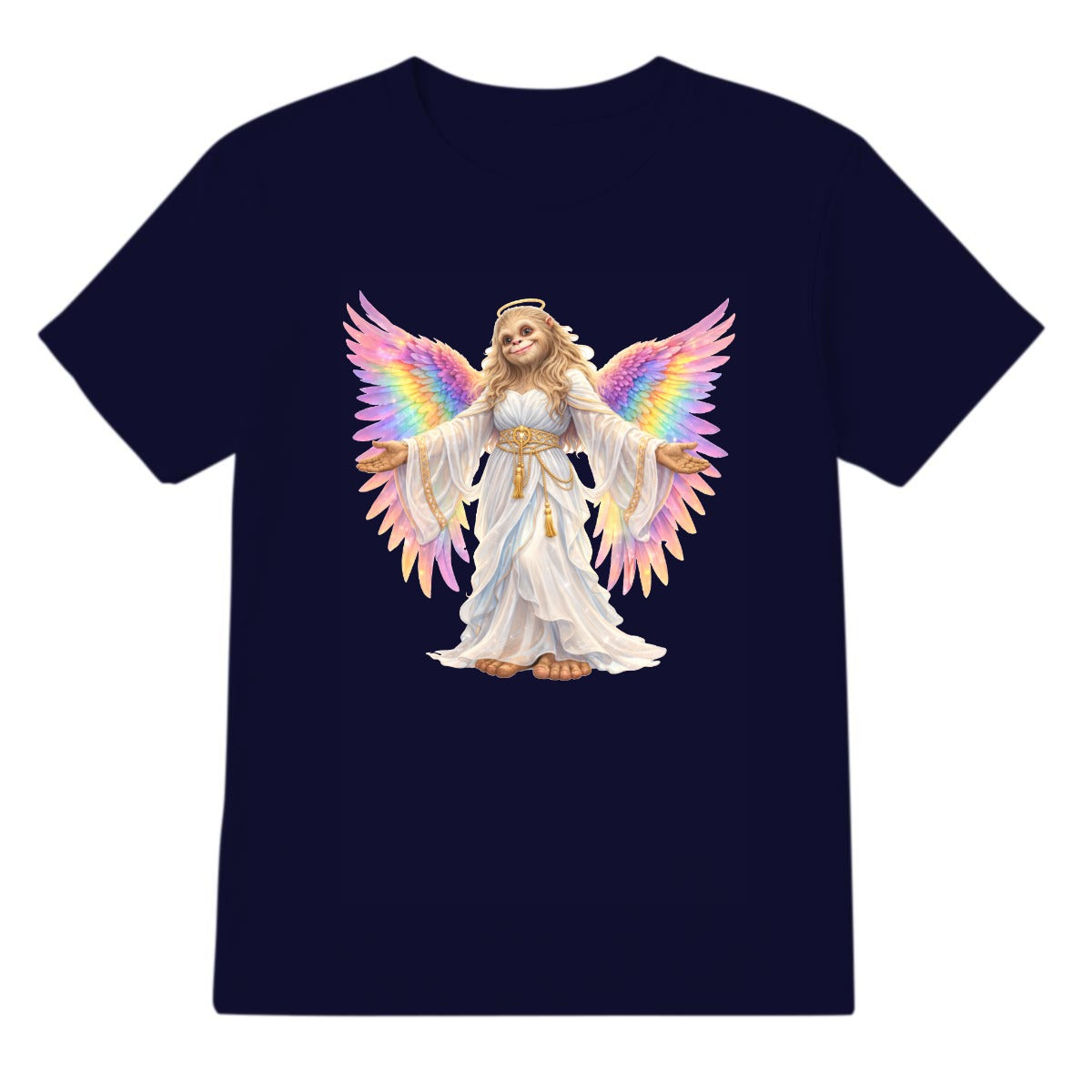 Bigfoot Sasquatch Rainbow Angel, Unisex Gildan 5000 Cotton T