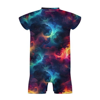 12 Galaxy, Outer Space Designs, Faux Cotton Short Sleeve Baby Bodysuit Romper