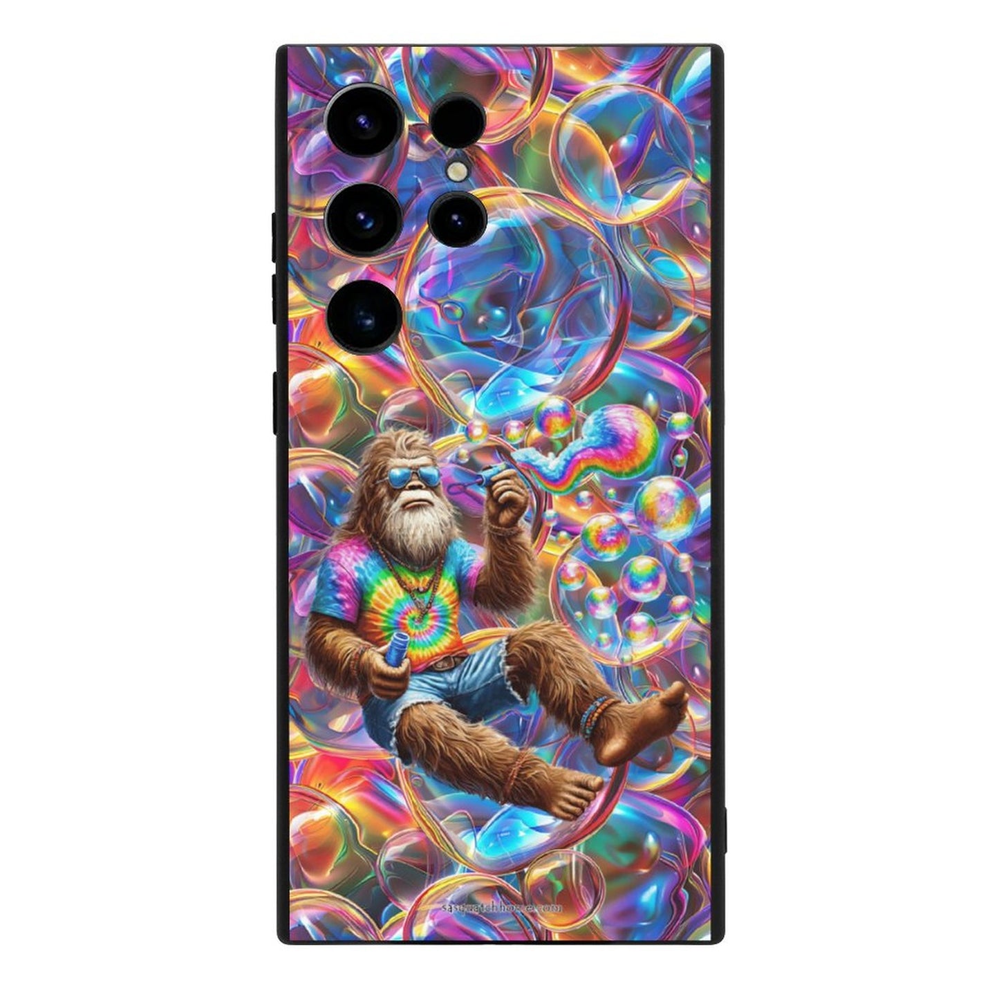 Hippie Bigfoot  / Sasquatch Blowing Bubbles, Samsung S23 Series TPU Cell Phone Case