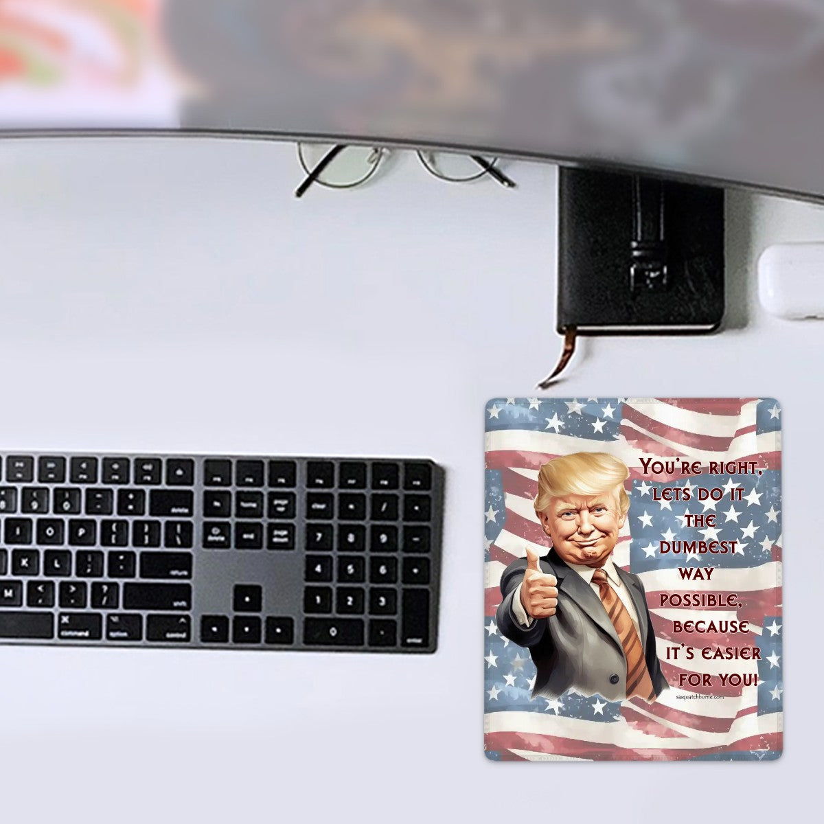 Donald Trump, MAGA, 9” x 7” Round Mouse Pad w/ Anti Slip Base