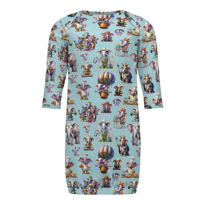 16 Misc Designs, Baby Long Sleeve Faux Cotton Sleeper Gown