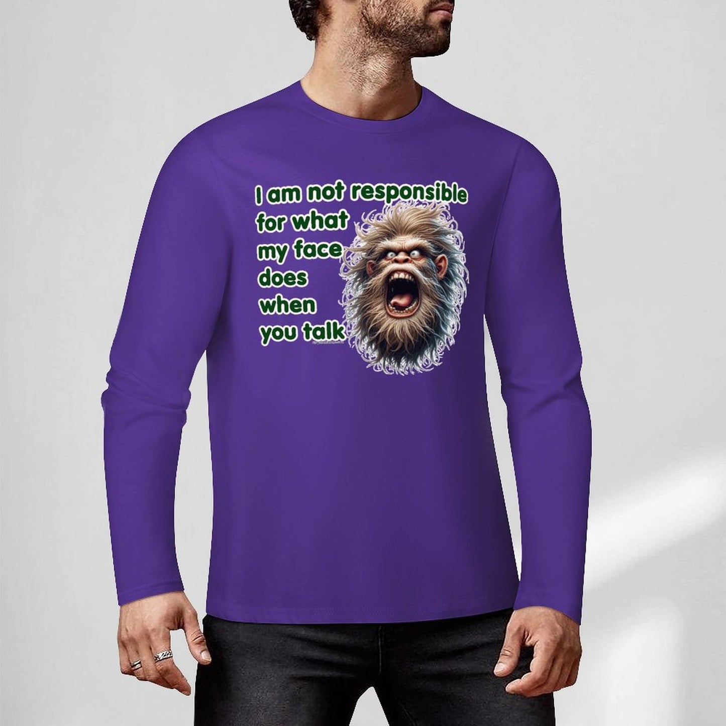 Bigfoot / Sasquatch "I am not responsible...", Cotton Unisex Long Sleeve T-shirt