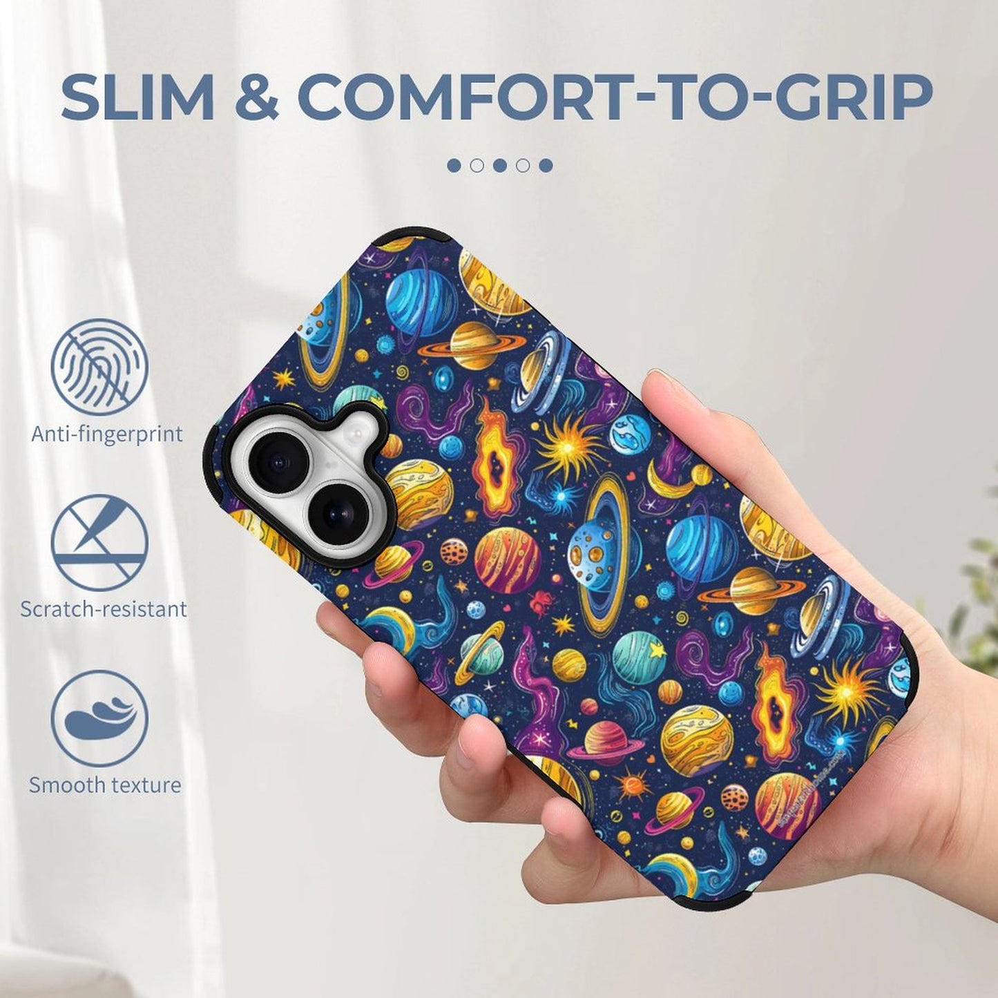 12 Galaxy Outer Space Designs, Microfiber iPhone 16 Cases