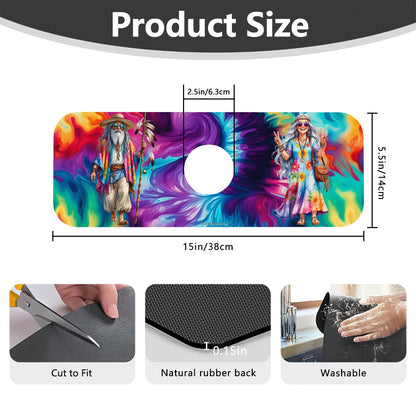 Old Hippie Couple, Faucet Mat