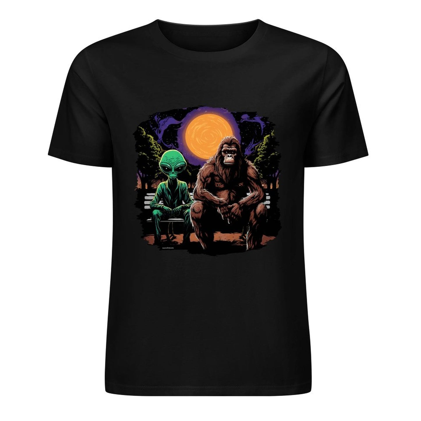 Bigfoot - Sasquatch & Alien Short Sleeve Cotton T-Shirt