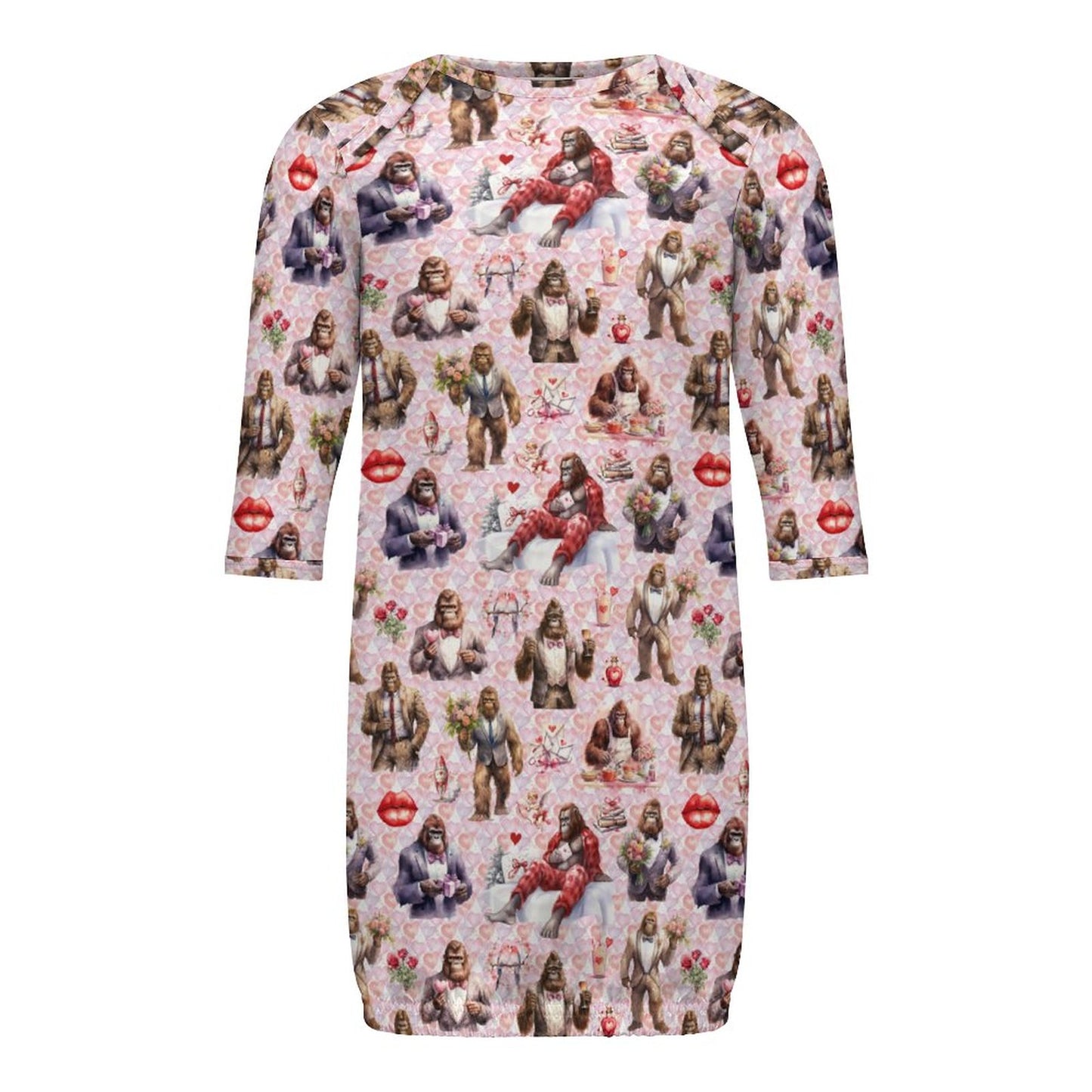 16 Bigfoot / Sasquatch Designs, Baby Long Sleeve Faux Cotton Sleeper Gown