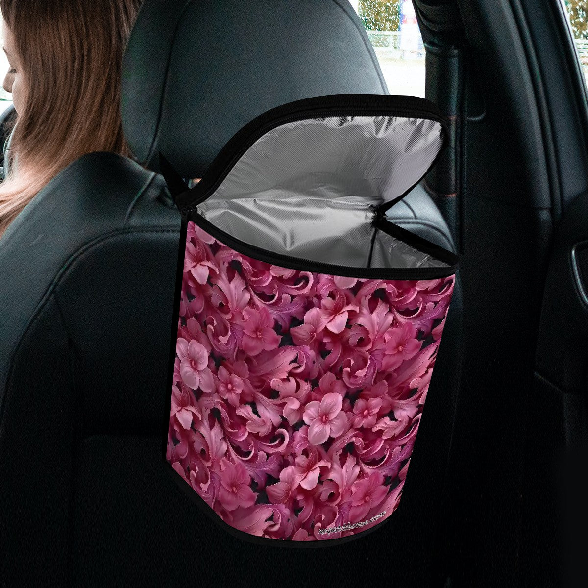 10 Flower Designs, Bucket-Shaped Car Trash Bag