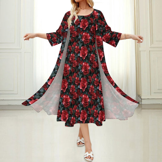 10 Animals, Women’s Long Dress with Cardigan