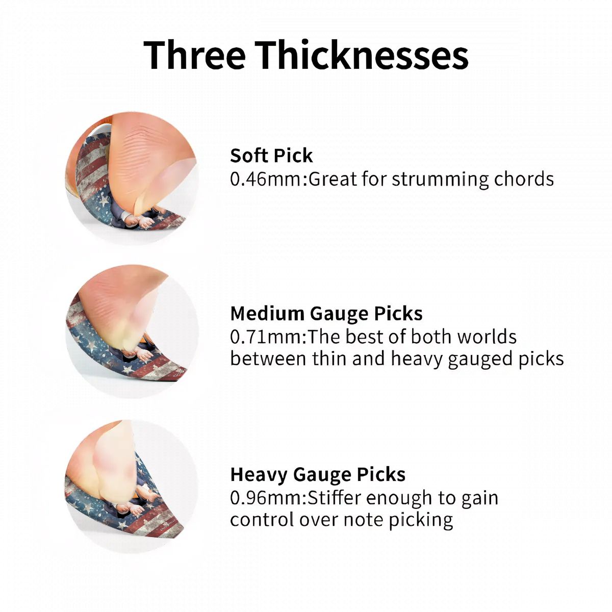 6 Guitar Picks with Keychain Snap Case- Baby Donald Trump – 3 Thicknesses