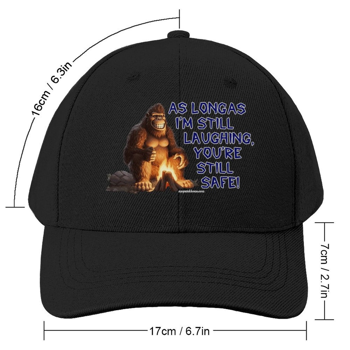 “Sarcastic Sasquatch” Series Polyester Baseball Caps – “As long as I’m laughing…”