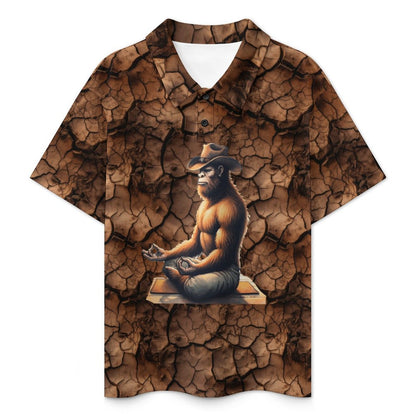 Yoga Cowboy Bigfoot / Sasquatch, Kids Button Down Polo Shirt
