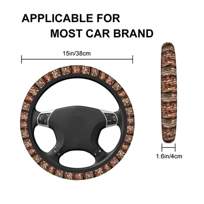 Tree Bark, Rugged Auto Steering Wheel Cover - 15"