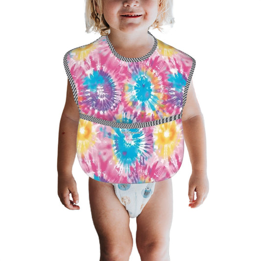 19 Tie Dye Designs, Waterproof Baby Bibs w/ Pocket