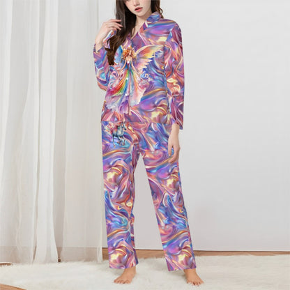 Fairy & Unicorn Themed Women’s Long Sleeved Pajama Set