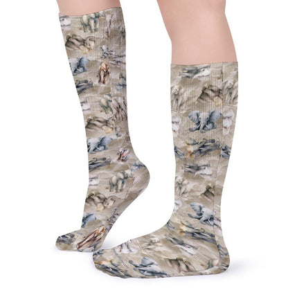 10 Animal Designs, 15.5 Inch Tube Socks