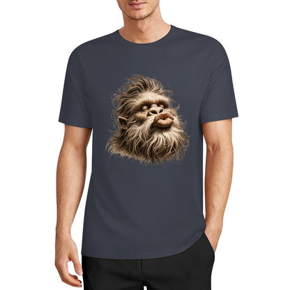 Bigfoot - Sasquatch Kissy Face Short Sleeve Cotton T-Shirt