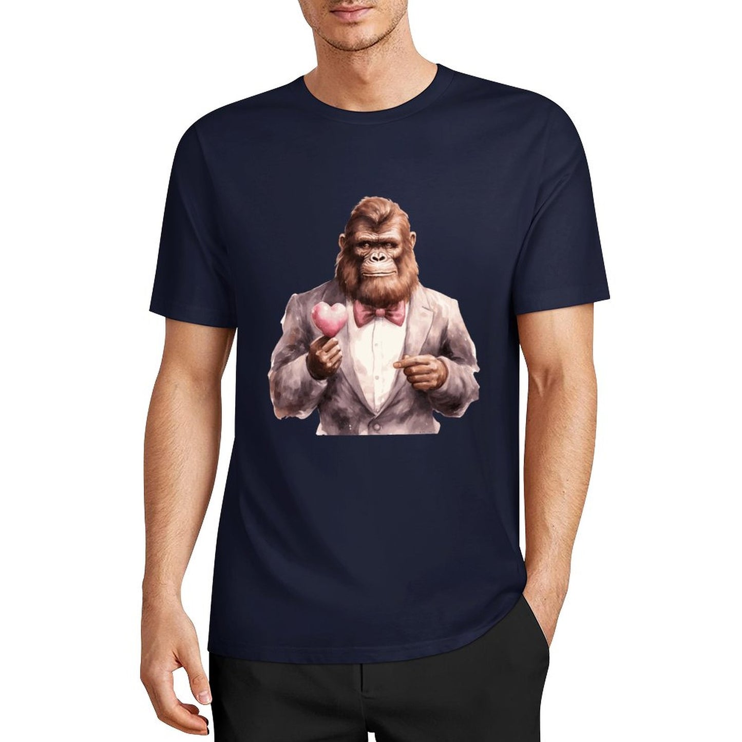 Bigfoot - Sasquatch Valentine Short Sleeve Cotton T-Shirt