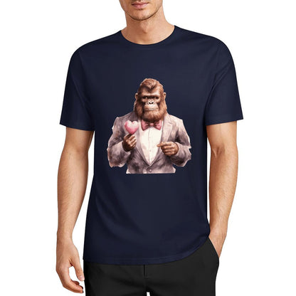 Bigfoot - Sasquatch Valentine Short Sleeve Cotton T-Shirt