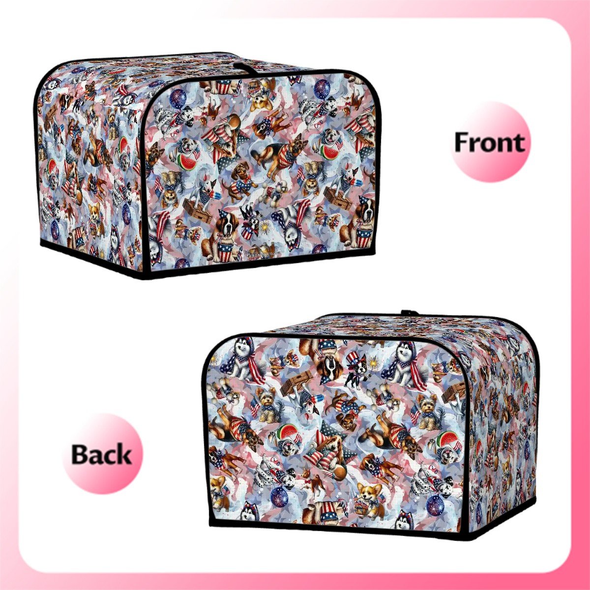 8 Patriot Animal Designs, 4 Slice Toaster Cover