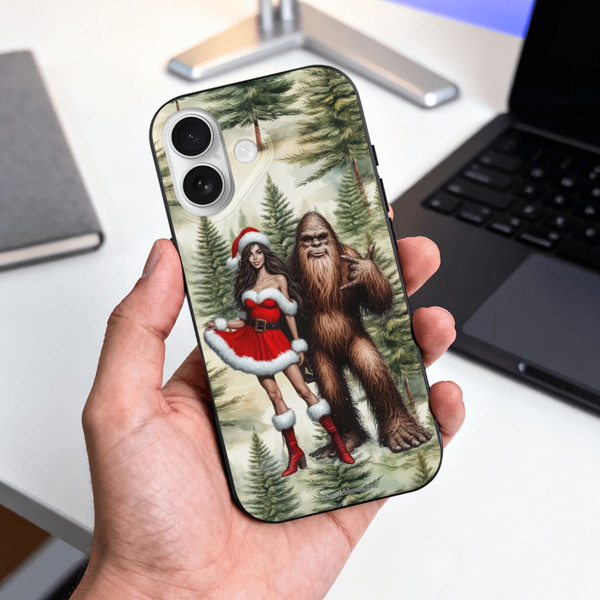 Sexy Sasquatch Santa, iPhone 17 TPU Black Phone Case