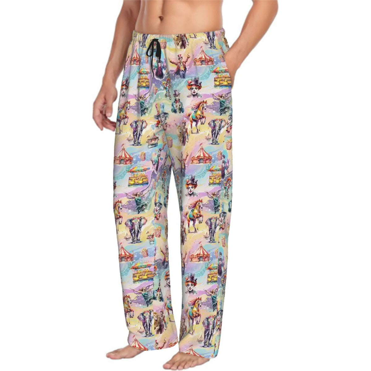 10 Misc Designs, Men’s Polyester, Drawstring, Pajama Pants