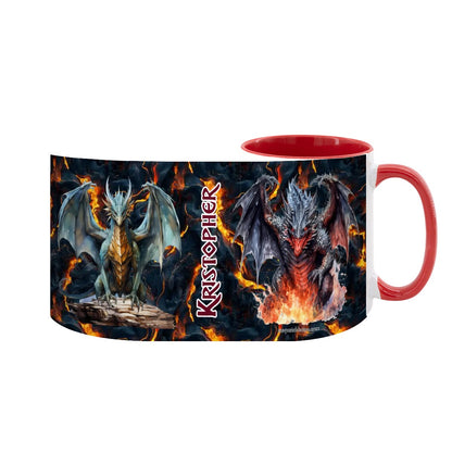 Fire Dragon, Large 15 Ounce Colorful Mugs – Made In USA