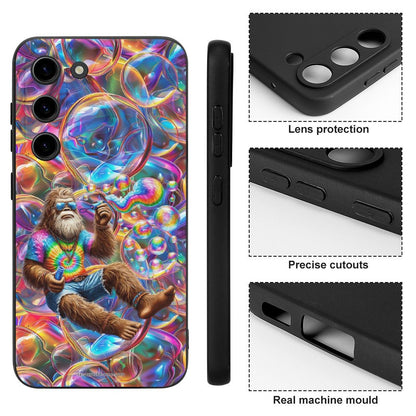 Hippie Bigfoot  / Sasquatch Blowing Bubbles, Samsung S23 Series TPU Cell Phone Case