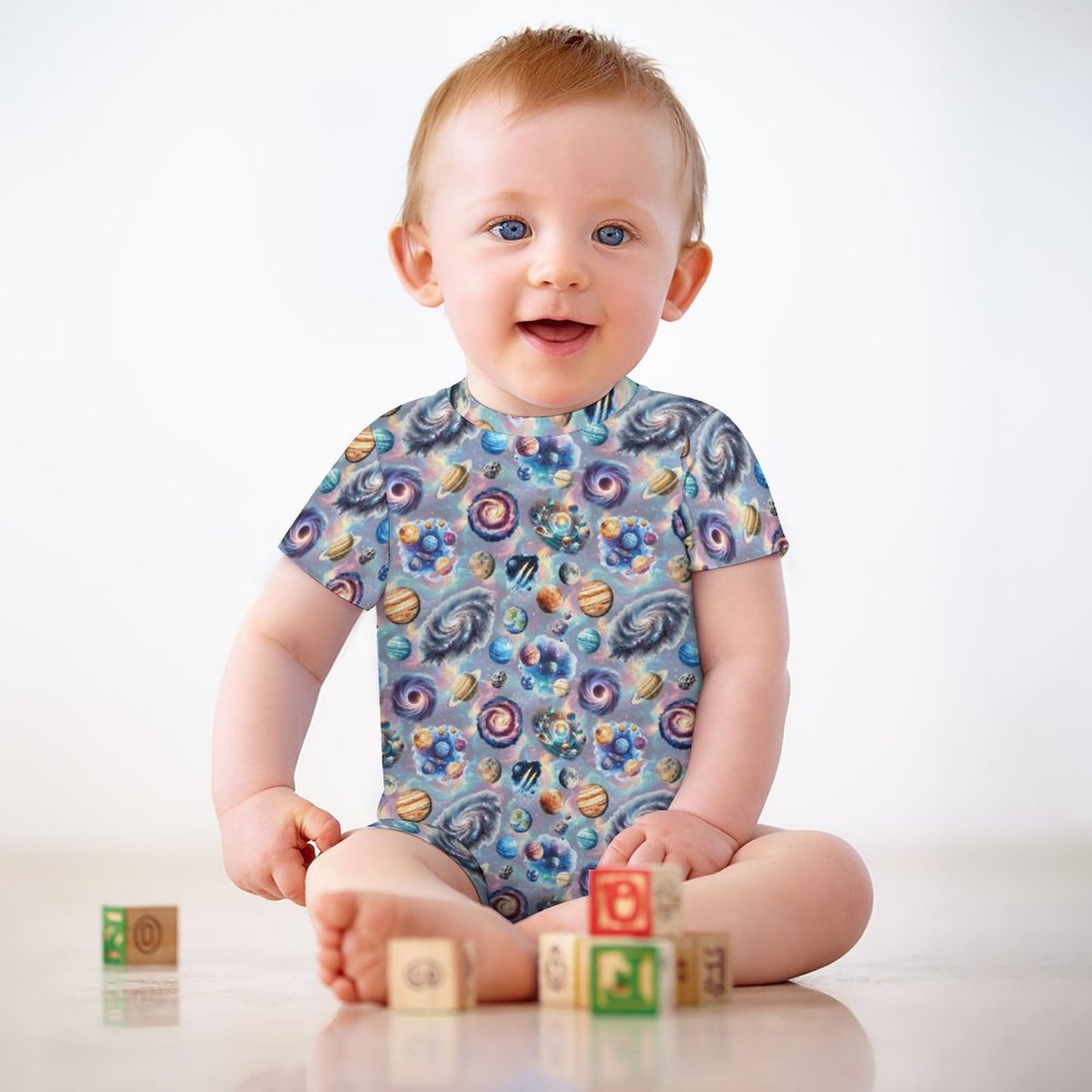 16 Misc Designs, Faux Cotton Short Sleeve Baby Bodysuit Romper