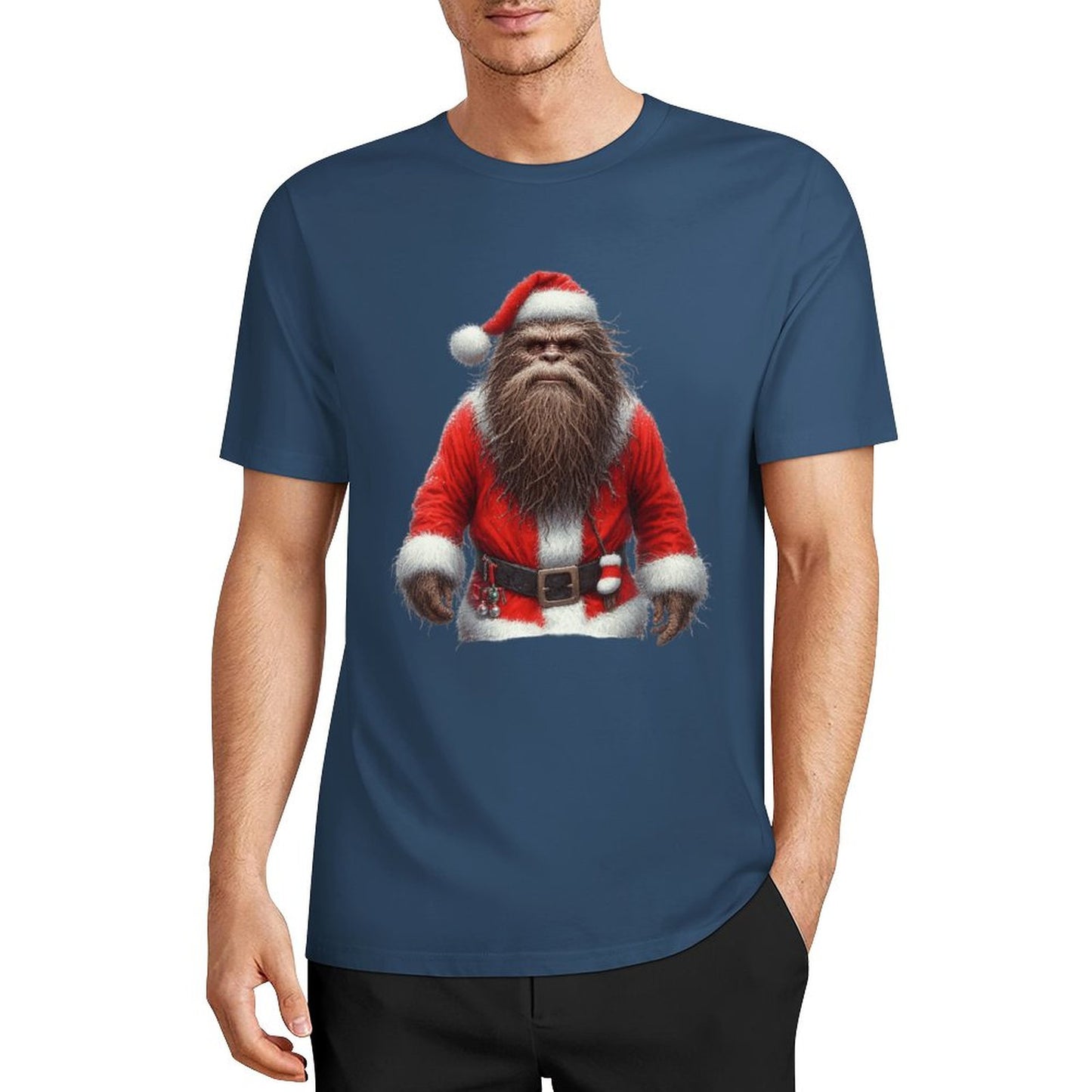 Bigfoot - Sasquatch Santa Short Sleeve Cotton T-Shirt