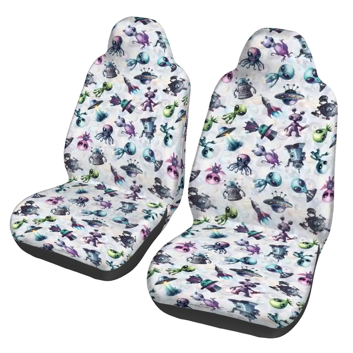 6 Alien Designs, Set of 2 Front Auto Seat Cover