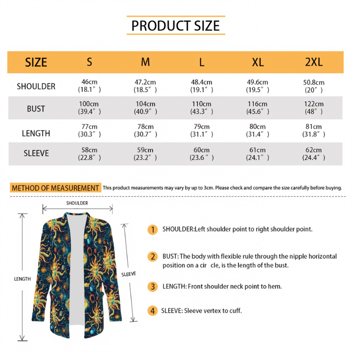 Astronomy Outer Space, Women's Long-Sleeved Cardigan