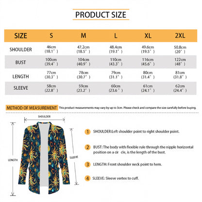 Astronomy Outer Space, Women's Long-Sleeved Cardigan