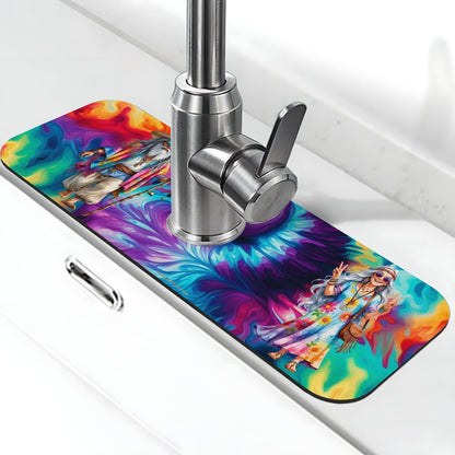 Old Hippie Couple, Faucet Mat