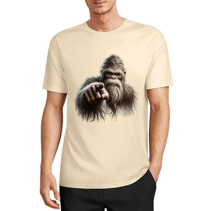 Bigfoot - Sasquatch Pointing Short Sleeve Cotton T-Shirt