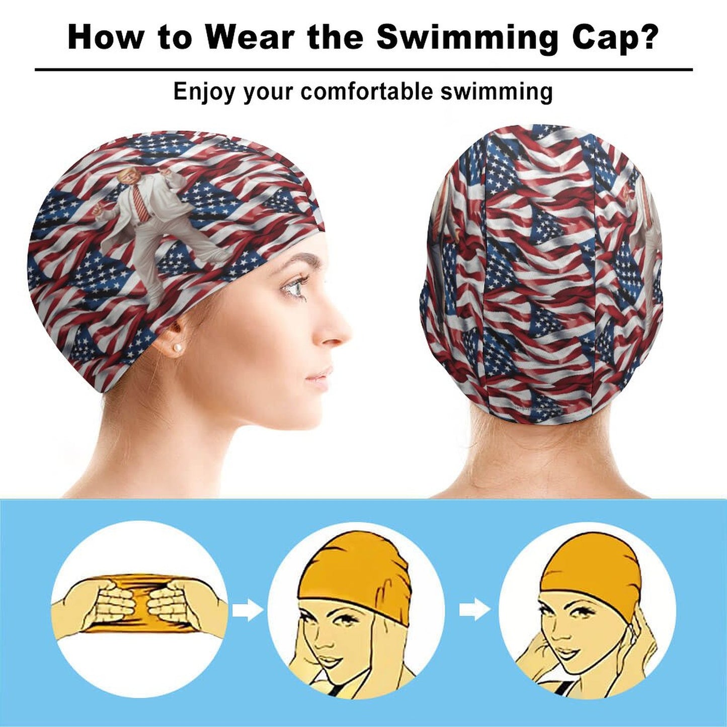 Donald Trump Dance, Adult Swimming Cap