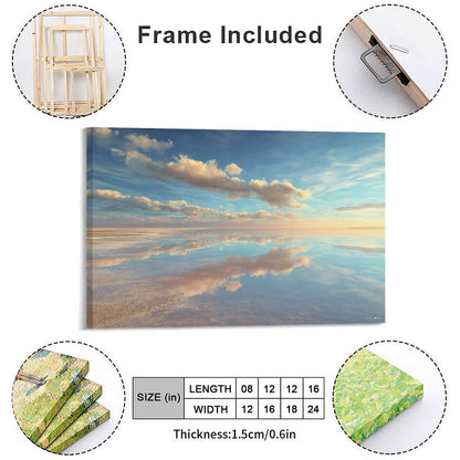 Watery Skies, Vintage Framed Canvas Art - 2 Sizes – Made in the USA