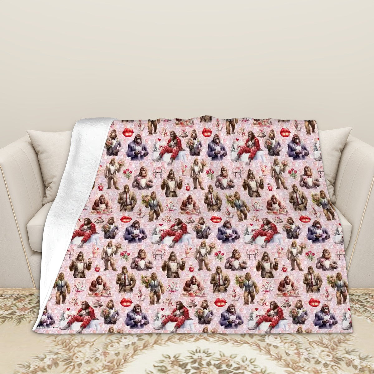 Sasquatch / Bigfoot 19 Designs - Soft Flannel Throw Blanket
